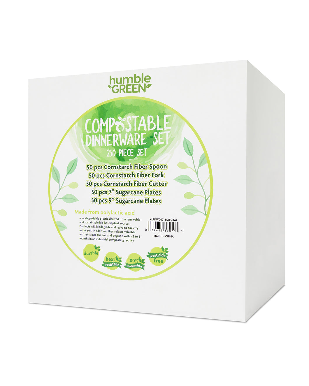 250 Piece Compostable Dinnerware Set